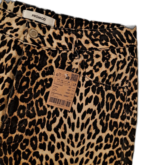 Promod Straight-Leg Leopard Print Trousers Size‎ 40 - Picture 5 of 11